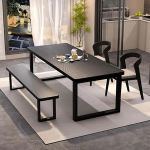 Solid Wood Dining Table for 4-6 People, a 47 Inch Long Farmhouse Kitchen Dining - Picture 1 of 8