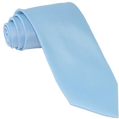 New Polyester Men's Neck Tie only solid formal wedding prom party light blue - Image 1 of 2
