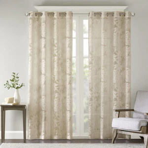 Madison Park Leilani Palm Leaf Burnout Window Sheer 50x63 50x84"50x95 - Picture 1 of 34