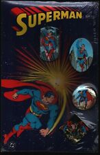 DC Comics Inc 1998 SUPERMAN Pin Button Set in Original Packaging 093021WEEM