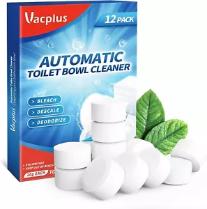 Vacplus Toilet Bowl Cleaner Tablets 12 PACK, Automatic Toilet Bowl Cleaners - Picture 1 of 7