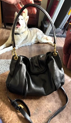 Bolso Cartera Hobo Convertible Plegable Danielle Cuero Italiano Negro Suave orYANY Foto 1 de 4