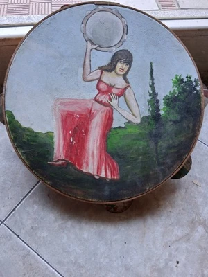 VINTAGE SIZILIANISCHE TROMMEL HANDBEMALT (SIEHE FOTO) - Bild 1 von 4