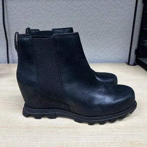 Sorel Women's Joan of Arctic Wedge III Chelsea Booties Boots Black Size 11 - Picture 1 of 7