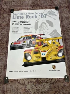 PORSCHE RS SPYDER AMERICAN LE MANS SERIE ALMOSEN LIME ROCK RENNWAGEN POSTER 2007 - Bild 1 von 3