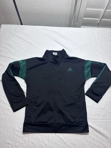 Adidas Jacket Youth M 10/12 Black Long Sleeve Full Zip Pockets Collared Athletic - Picture 1 of 10