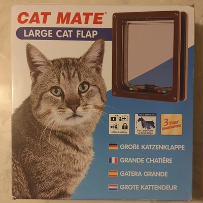Cat Mate 4 Vías Grande Bloqueo Puerta Gato Captura Magnética y Solapa Rígida Marrón Foto 1 de 4
