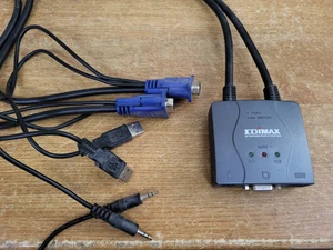 *** Commutateur KVM Edimax 2 ports PS/2 VGA jack vers 2 x USB VGA jack - tested - Photo 1/4