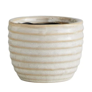 Textured Light Cream Glazed Ceramic Planter Pot for Flowers Succulents and Sm... - Picture 1 of 2