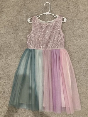 Vestido de lentejuelas tutú ombre arco iris brillante H&M para niñas talla 6x Foto 1 de 4
