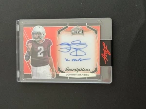 JOHNNY MANZIEL 2024 LEAF METAL INSCRIPTIONS '12 HEISMAN ON CARD AUTO 45/100 - Bild 1 von 2