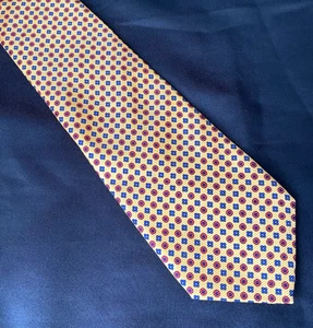 Corbata Lauren Ralph Lauren Amarilla Floral Cuadros Clásica Seda Cuello Hecha en EE. UU. - Imagen 1 de 6