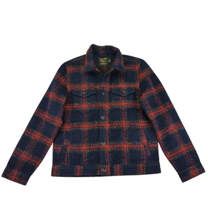 CPO Provisions Herren L Large kariertes Hemdjacke mit Knopfleiste Wollmischung rot blau - Bild 1 von 10