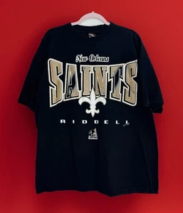 Maglietta casco calcio vintage anni 90 NFL New Orleans Saints Riddell USA XXL NFLP rara - Foto 1 di 7