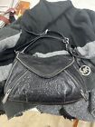 Vintage Michael Khors Leather Black Odette Zip Medium Convertible Shoulder Bag