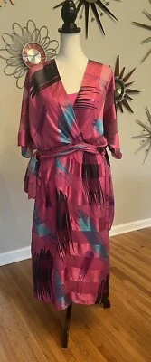 Vintage The Silk Farm Multicolor 2 Piece Dress Set Chiffon 12 w/ Small Flaw - Image 1 of 4