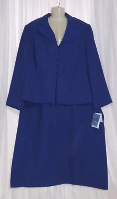NWT JH COLLECTIBLES COBALT BLUE LINED SKIRT SUIT SZ 24W - Image 1 of 4