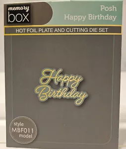 Posh Feliz Cumpleaños - Juego de placas de papel aluminio caliente y troqueles de corte para tarjetas - 2 - Imagen 1 de 4