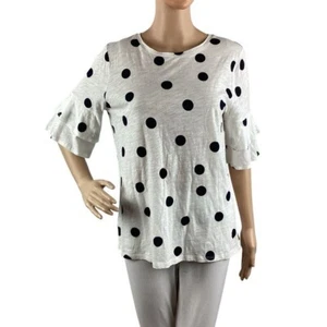 Camiseta LOFT Vintage Suave Manga Corta Talla M Blanco Lunares - Imagen 1 de 7