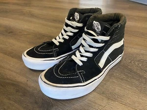 Vans SK8 HI Men/Women Black White High Top Skateboard Shoes Mens 5.5 Womens 7 US - Picture 1 of 6