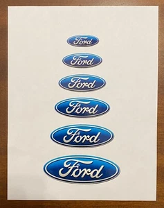 Adesivi ovali blu Ford [lotto di 6 taglie diverse] - Foto 1 di 4