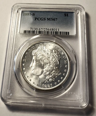 CHOICE "MS-67" 1881-S MORGAN SILVER DOLLAR PCGS MS-67  BLAST WHITE FROSTY GEM Cover