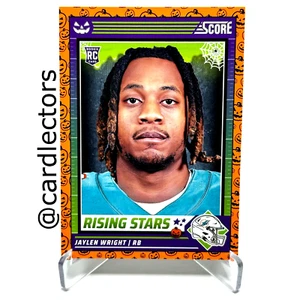 2024 Panini Score-A-Treat Jaylen Wright Rising Stars #27 RC Orange Pumpkin - Imagen 1 de 2