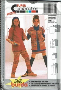 Burda Sewing Pattern 3436 Top Shirt Skirt Pants Girls Size 8-13 - Picture 1 of 2