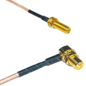RG316 RP-SMA Female Long to RP-SMA FEMALE ANGLE RF Cable Rapid-SHIP LOT - Picture 1 of 1