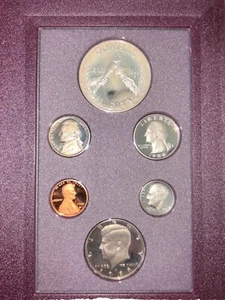 1988 UNITED STATES MINT PRESTIGE SET - 6 Coins 90% Silver Dollar W/ COA - Picture 1 of 7