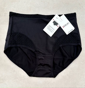 BERLEI: Size: 10. LIFT & SHAPE: BLACK/Lace Trim, Dig-Free, Flat Leg Full Brief - Picture 1 of 14