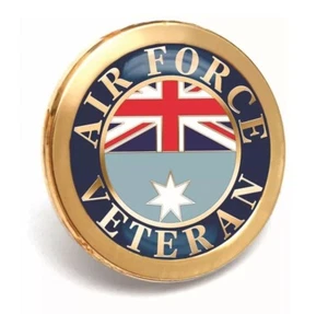 2682 AIR FORCE VETERAN GOLD PLATED ENAMEL 20MM ANZAC LAPEL PIN BADGE ON CARD - Picture 1 of 1