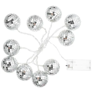 Mirror Ball Lights String Office Disco Theme Party Decorations Lighting - Picture 1 of 12
