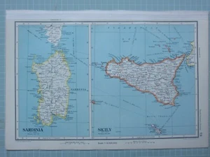 1943 Landkarte Sardinien ~ Sizilien - Bild 1 von 1