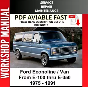 FORD VAN ECONOLINE E-100 E-150 1975 - 1991 SERVICE REPAIR WORKSHOP MANUAL - Picture 1 of 1
