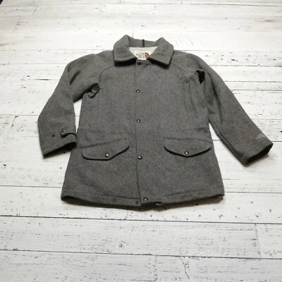 Vintage The North Face Wool Jacket Mens Small Gray Pea Coat Sport Blazer - Image 1 of 4