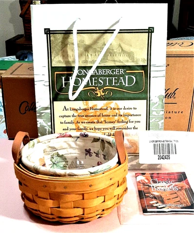 Longaberger Basket 2002 SAFFRON BOOKING COMBO WITH Liner and Protector Cover