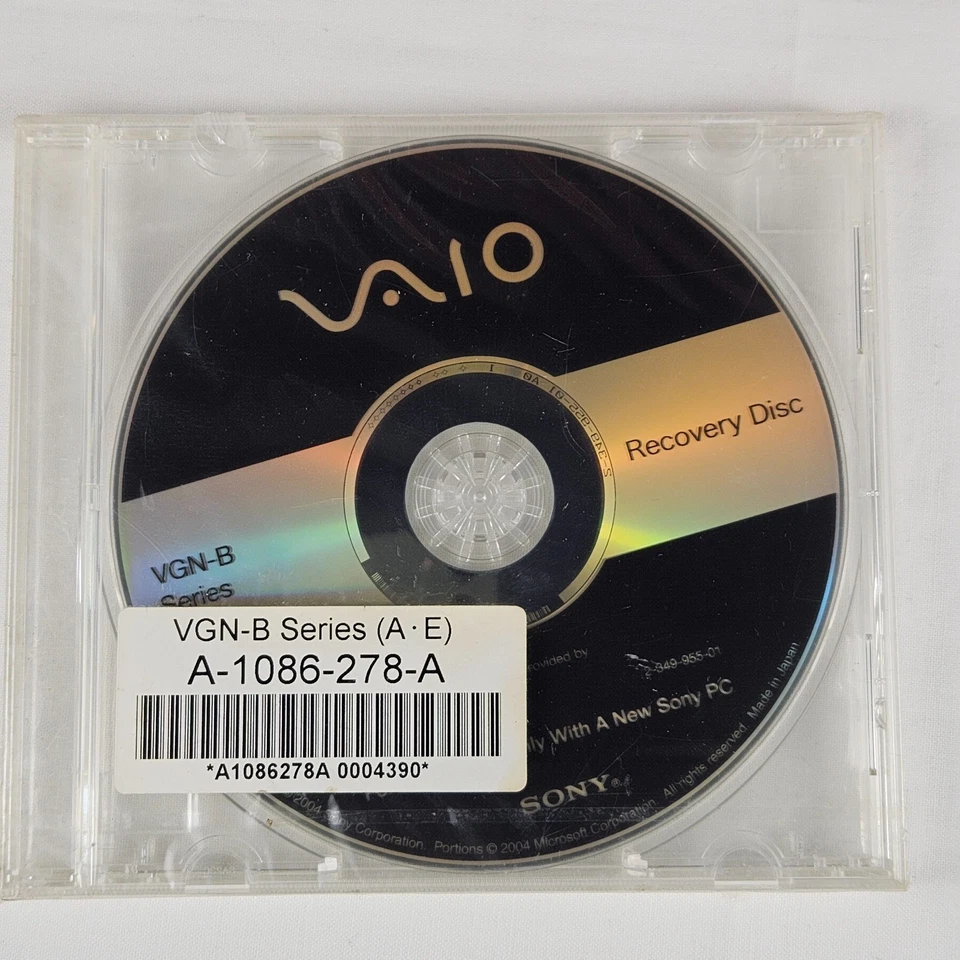 Sony Vaio VGN-B Series Recovery Disc - image 1 of 1