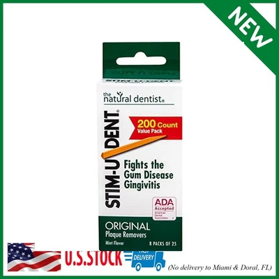 Средства для удаления налета Stim-U-Dent 24 упаковки по 25 штук (600 медиаторов) - мятный вкус - Изображение 1 из 4