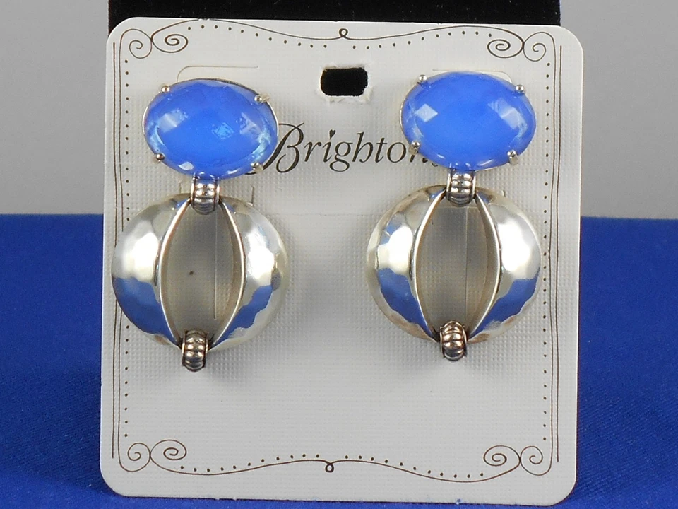 Brighton Blue Moon Earrings Sol E Luna Earrings silver blue faceted bead