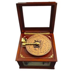 Music box vintage Mr Christmas con dischi tipo disco in legno  - Foto 1 di 9