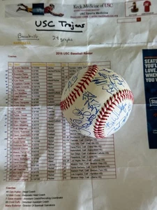USC Southern California 2016 NCAA Team (24) Signed Baseball Auto Lars Nootbaar - Picture 1 of 7