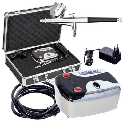 Airbrush Luftkompressor Set für Facail Skin Beauty im Aufbewahrungskoffer - Bild 1 von 4