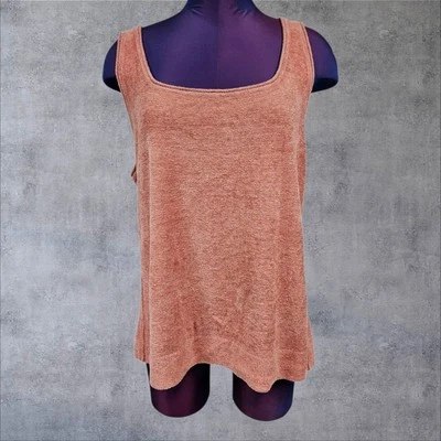 Camiseta sin mangas Barefoot Dreams CozyChic Ultra Lite® cuello cuadrado coral talla 1X C17 Foto 1 de 4