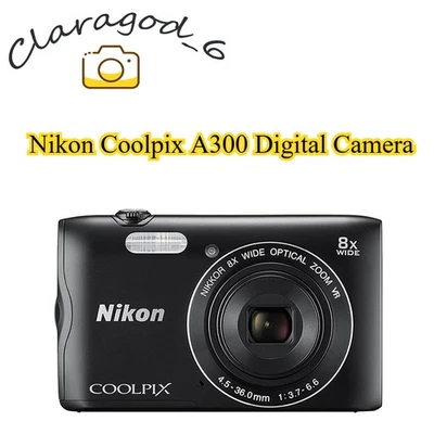 Nikon Coolpix A300 Digital Camera 20.1 MP 8x Optical Zoom  Built-in Wi-Fi Black - Image 1 of 4