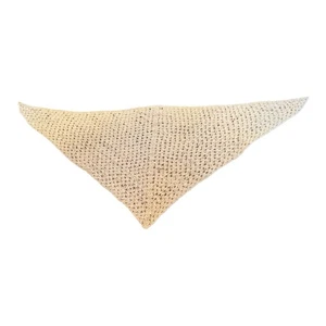 Vintage Häkeltuch Schal Halstuch beige Fransen Boho Festival romantisch Oma 70er - Bild 1 von 5
