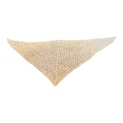 Mantón de ganchillo vintage bufanda envolvente beige flecos boho festival romántico abuela años 70 Foto 1 de 4