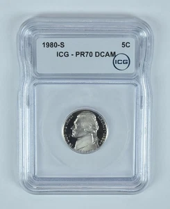 1980-S Jefferson Nickel PR70 DCAM ICG - Picture 1 of 5