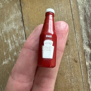Vintage 2000 Heinz Ketchup Bottle Lapel Pin Red White Miniature Collectible USA - Picture 1 of 4