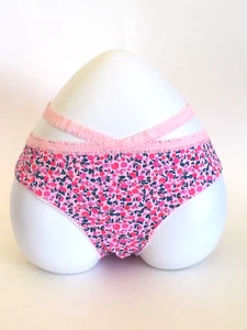 Victoria's Secret Pink Floral Stretch Cotton Strappy Bikini Panty Size Med NWT - Picture 1 of 6